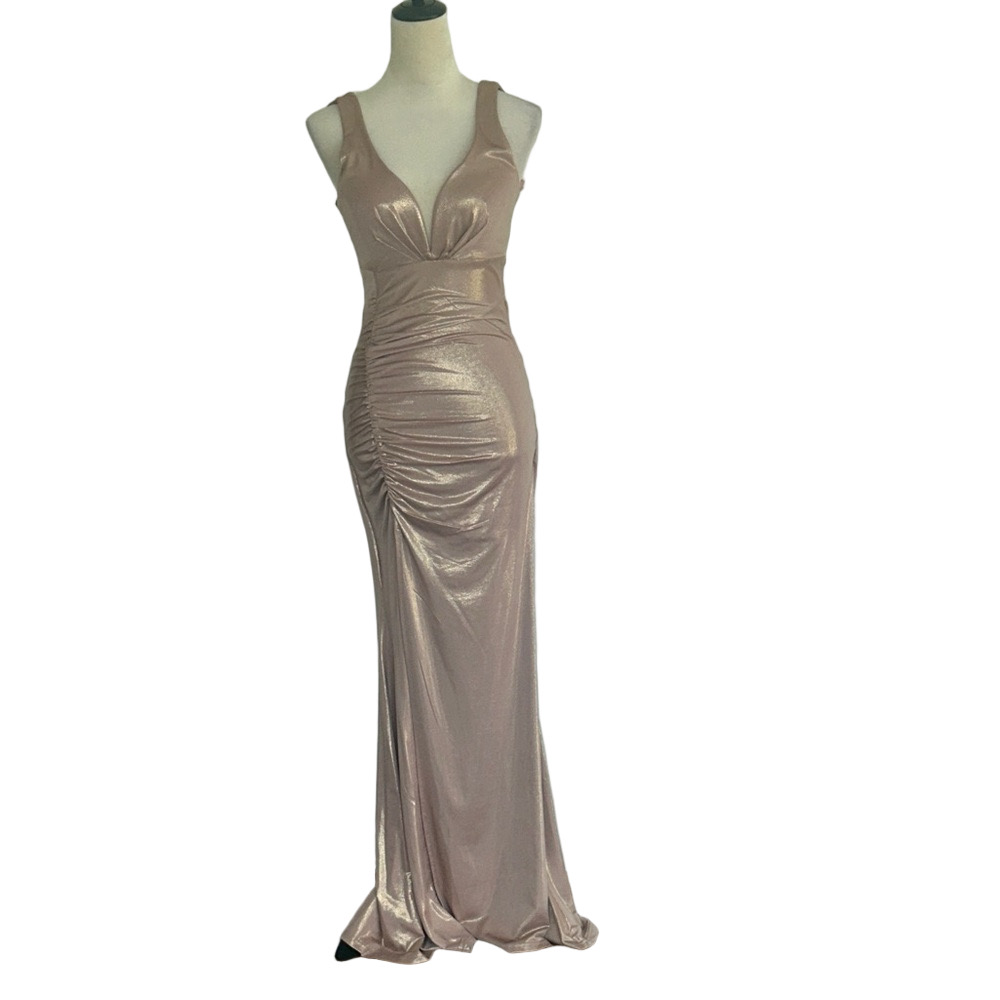NWT: Windsor: Metallic Rose Gold Gown: Size Small